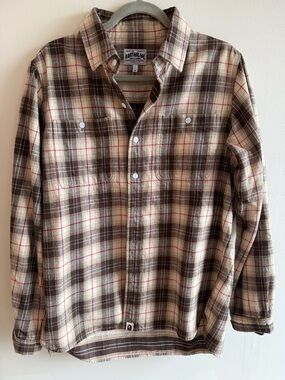 Ariat Brown Plaid Flannel Shirt - Men's Casual Button-Up